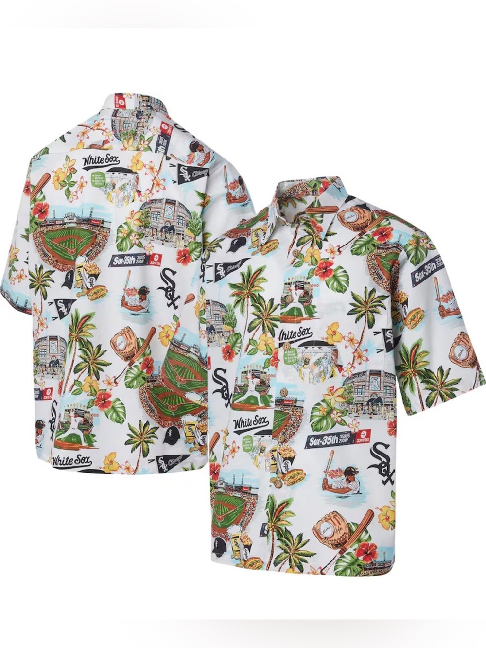 Reyn Spooner Chicago White Sox MLB White Scenic Button Up Cotton